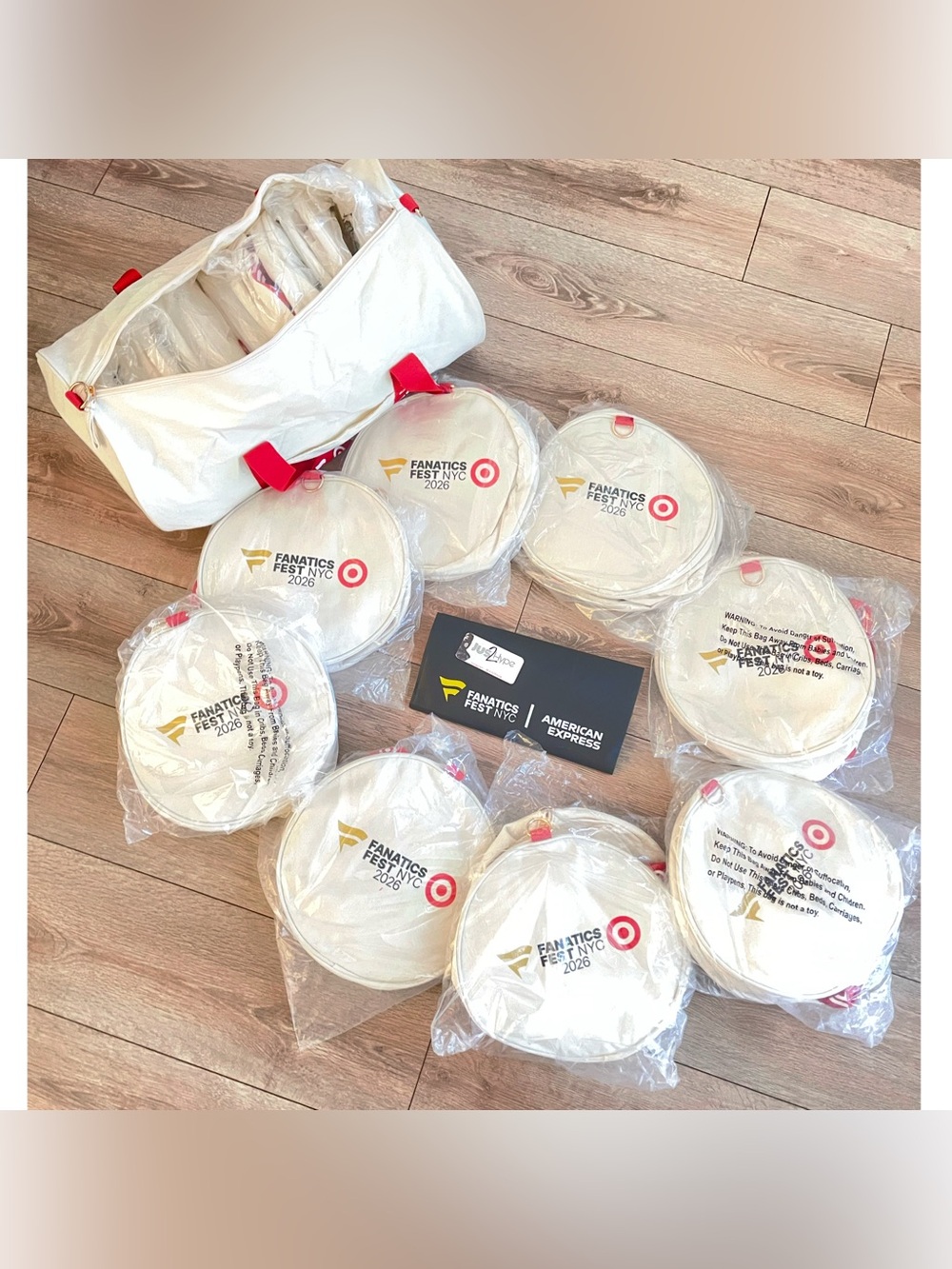 Target X Fanatics Fest 2026 Insulated Cooler Bag with Plates - White & Red